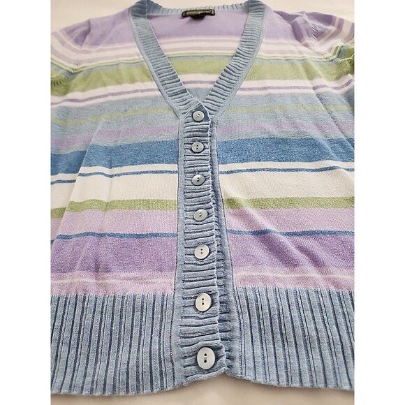 Eddie Bauer Cardigan Sweater Women Sz Small Pima Cotton V-neck Pastel Soft Girl - Picture 3 of 7